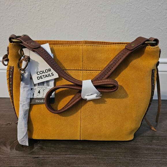The Sak Indio Amber Suede & Leather Shoulder Bag - NEW w/ tags! - Picture 1 of 5